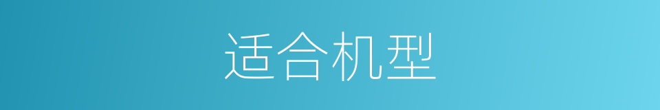 适合机型的同义词