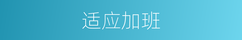 适应加班的同义词
