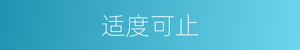 适度可止的同义词