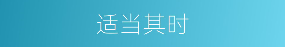 适当其时的意思