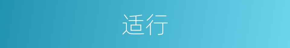 适行的意思