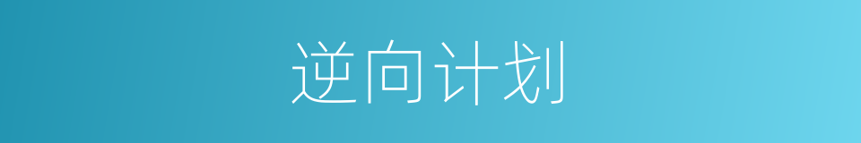 逆向计划的同义词