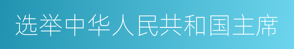 选举中华人民共和国主席的同义词