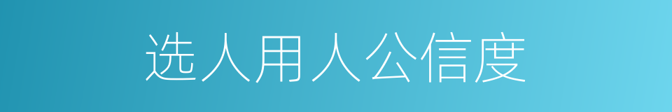 选人用人公信度的同义词