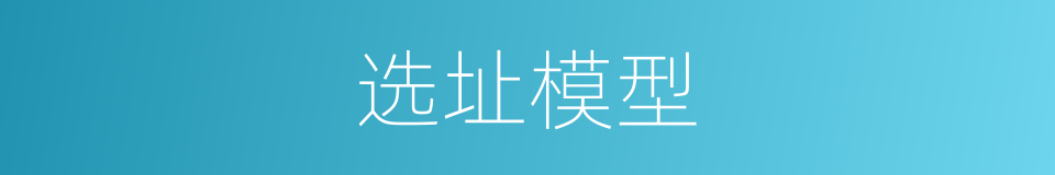 选址模型的同义词
