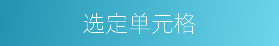 选定单元格的同义词