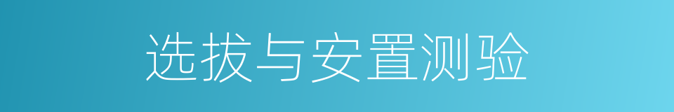 选拔与安置测验的同义词