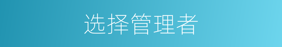 选择管理者的同义词
