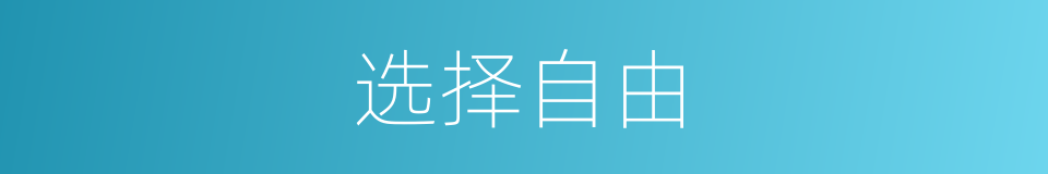 选择自由的同义词