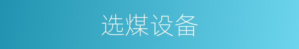 选煤设备的同义词
