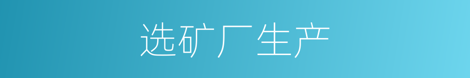 选矿厂生产的同义词