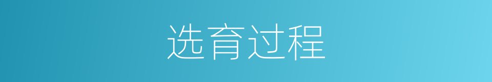 选育过程的同义词
