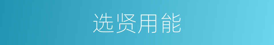 选贤用能的意思