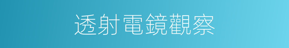 透射電鏡觀察的同義詞