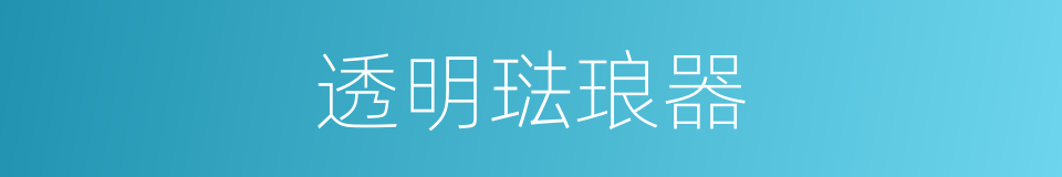 透明琺琅器的同義詞