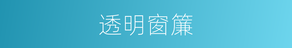 透明窗簾的同義詞