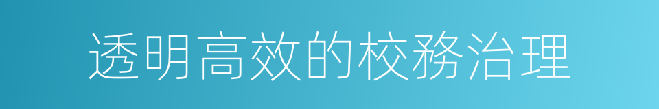 透明高效的校務治理的同義詞