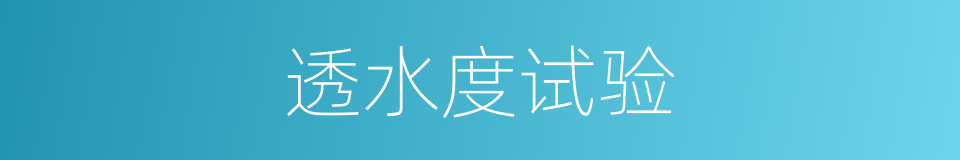 透水度试验的同义词