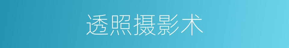 透照摄影术的同义词