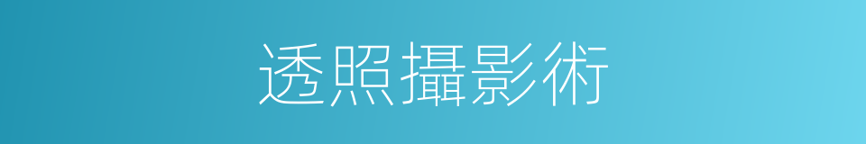 透照攝影術的同義詞
