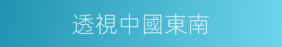 透視中國東南的同義詞