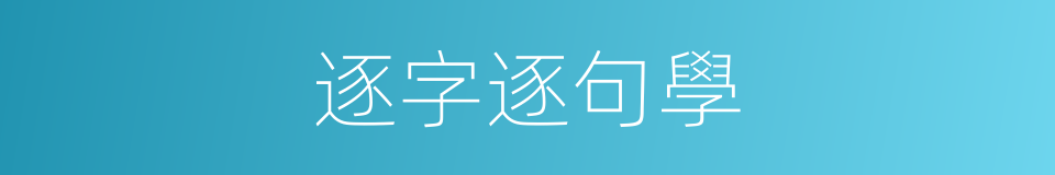 逐字逐句學的同義詞