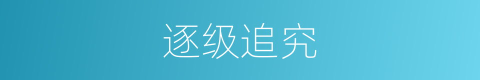 逐级追究的同义词