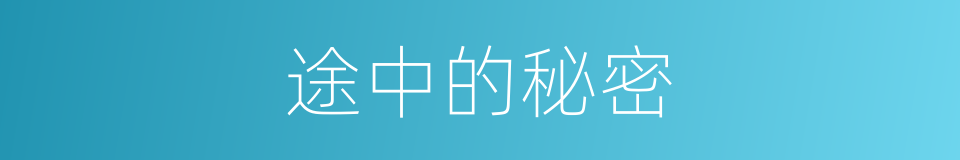 途中的秘密的同义词