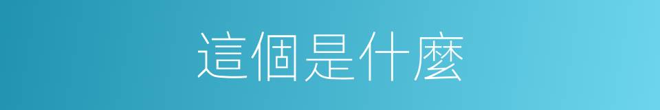 這個是什麼的同義詞