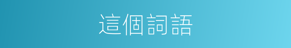 這個詞語的同義詞