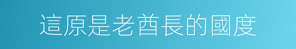 這原是老酋長的國度的同義詞