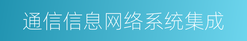 通信信息网络系统集成的同义词