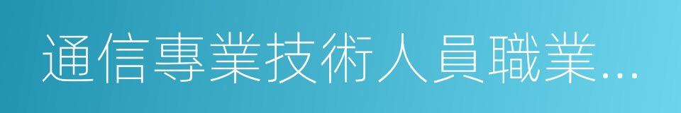 通信專業技術人員職業水平考試的同義詞