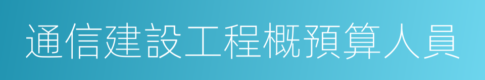 通信建設工程概預算人員的同義詞