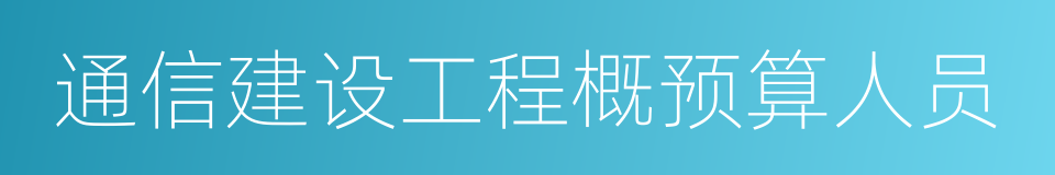 通信建设工程概预算人员的同义词