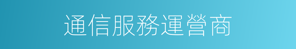 通信服務運營商的同義詞