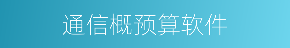 通信概预算软件的同义词