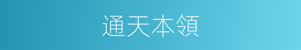 通天本領的意思