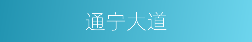 通宁大道的同义词