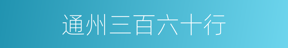 通州三百六十行的同义词