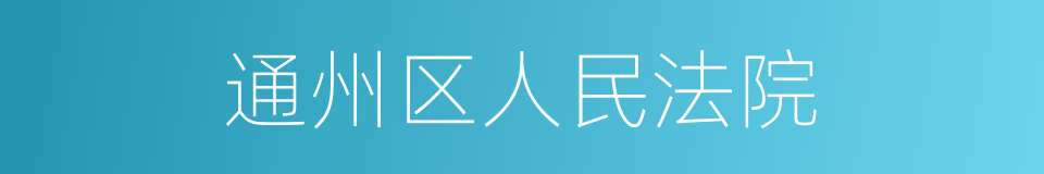 通州区人民法院的同义词