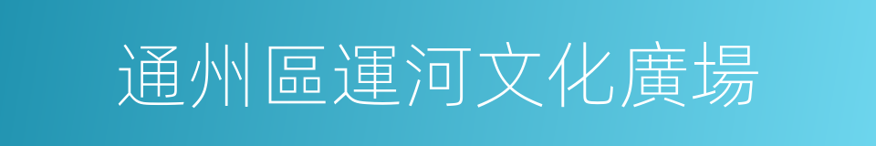 通州區運河文化廣場的同義詞