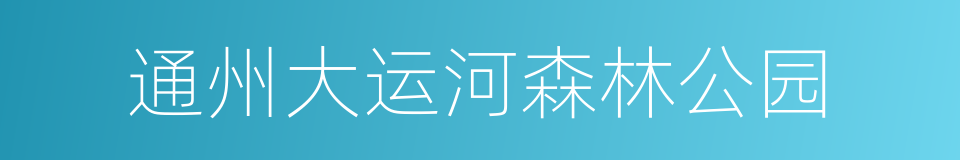 通州大运河森林公园的同义词