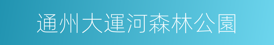 通州大運河森林公園的同義詞