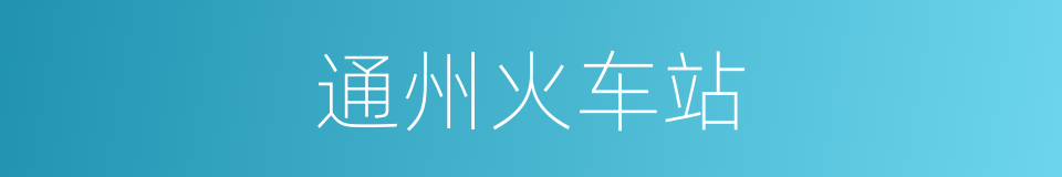 通州火车站的同义词