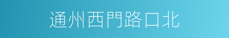 通州西門路口北的同義詞