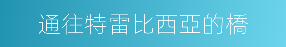 通往特雷比西亞的橋的同義詞