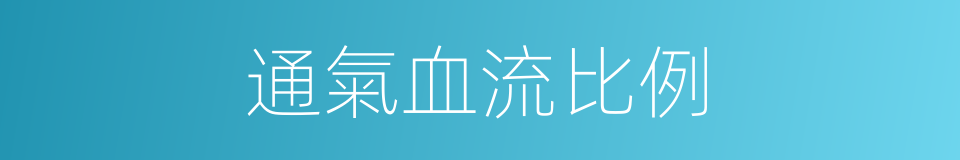 通氣血流比例的同義詞
