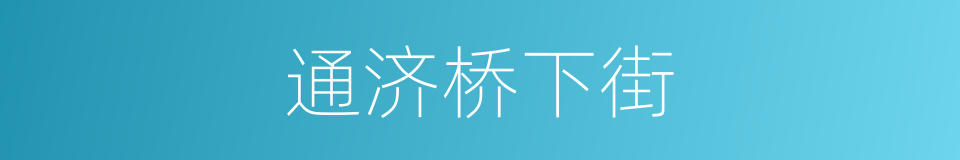 通济桥下街的同义词