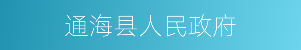 通海县人民政府的同义词